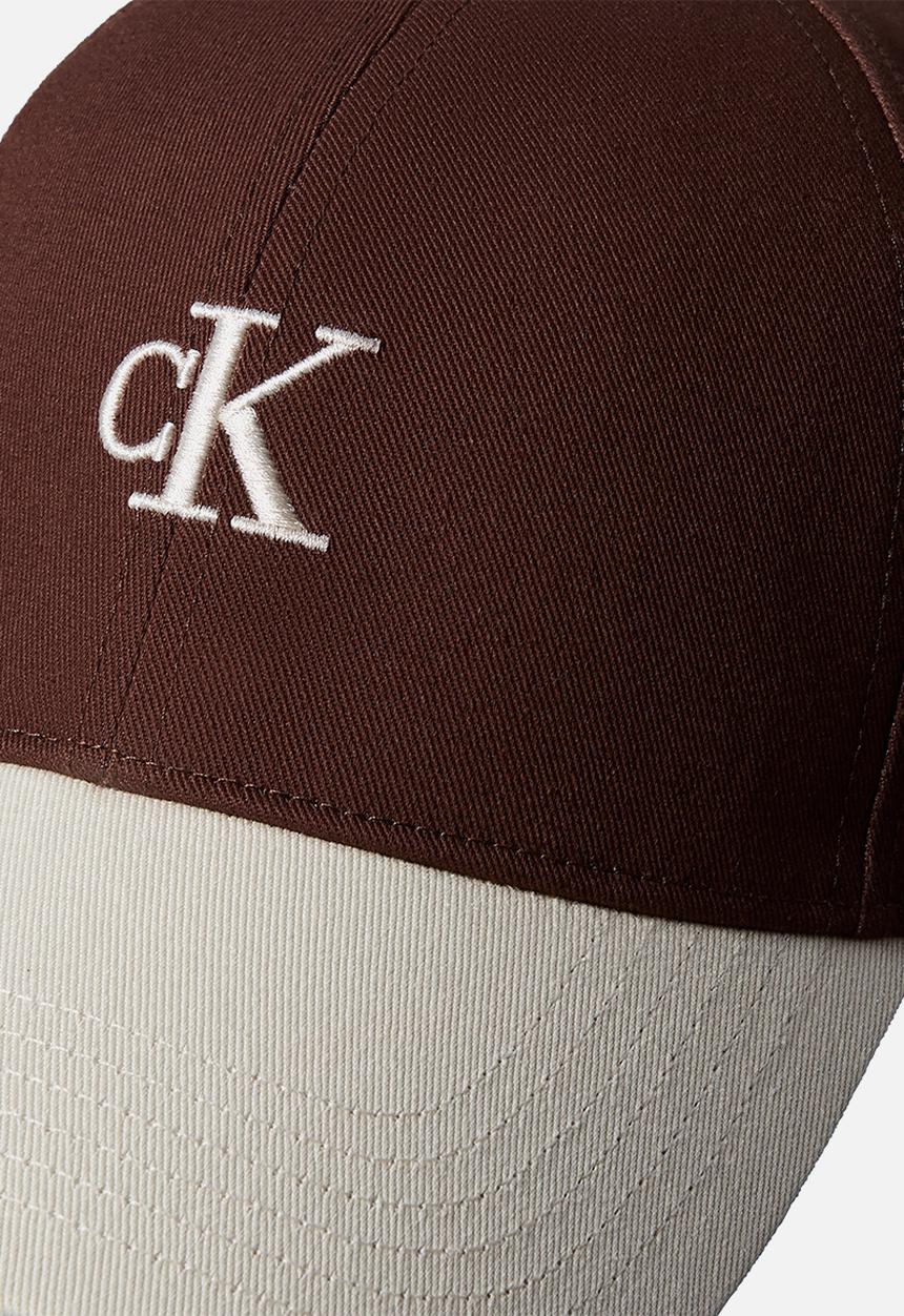 Calvin Klein - Monogram Emb Colorblock Baseball Cap - Chocolate Martini