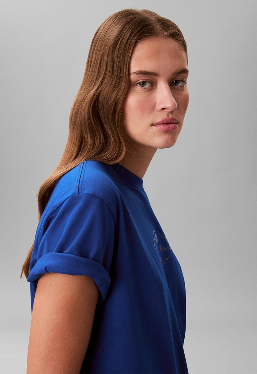 Calvin Klein - Short sleeve boxy coctail logo tee - admiral blue