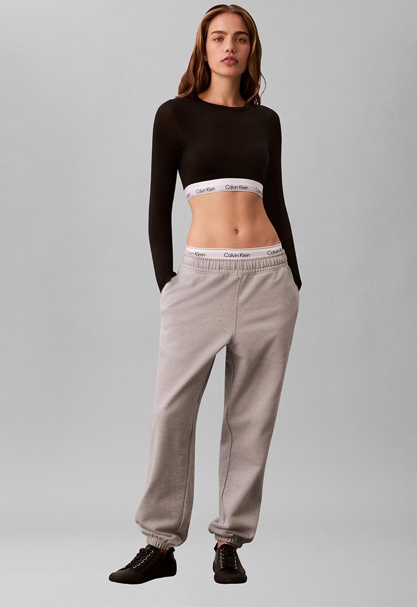 Calvin Klein - Monologo foil french terry jogger - heroic grey heather