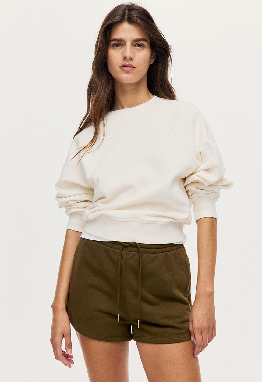 H&M - Sweatshirt shorts - dark khaki green