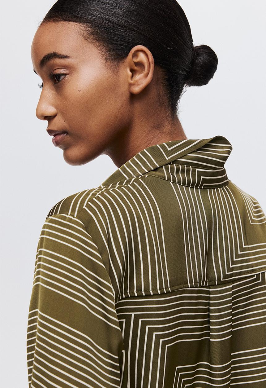 H&M - Shirt - khaki green/patterned