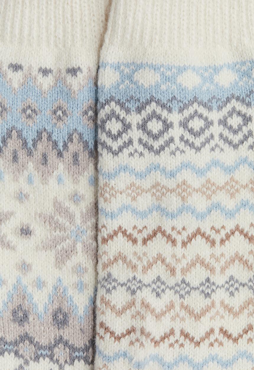H&M - 2-pack socks - cream/blue patterned