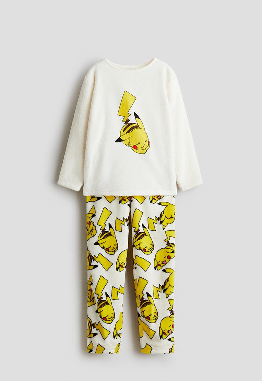 H&M - Velour pyjamas - white/pikachu