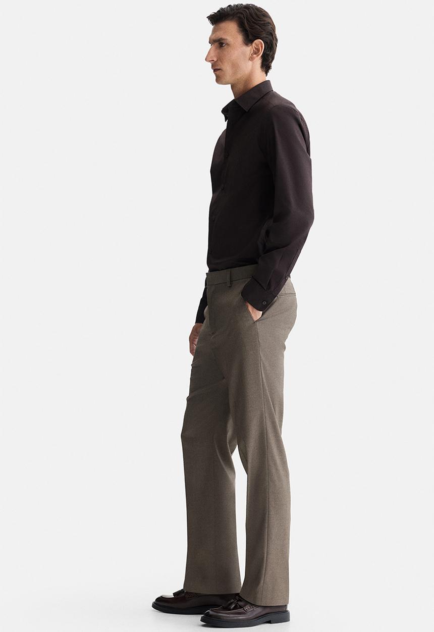 H&M - Slim fit easy-iron shirt - dark brown