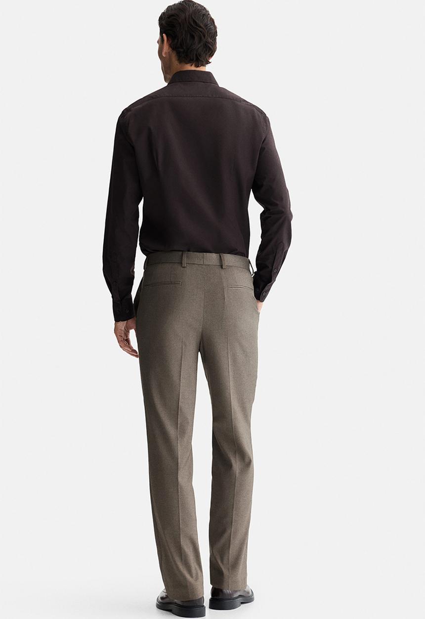 H&M - Slim fit easy-iron shirt - dark brown