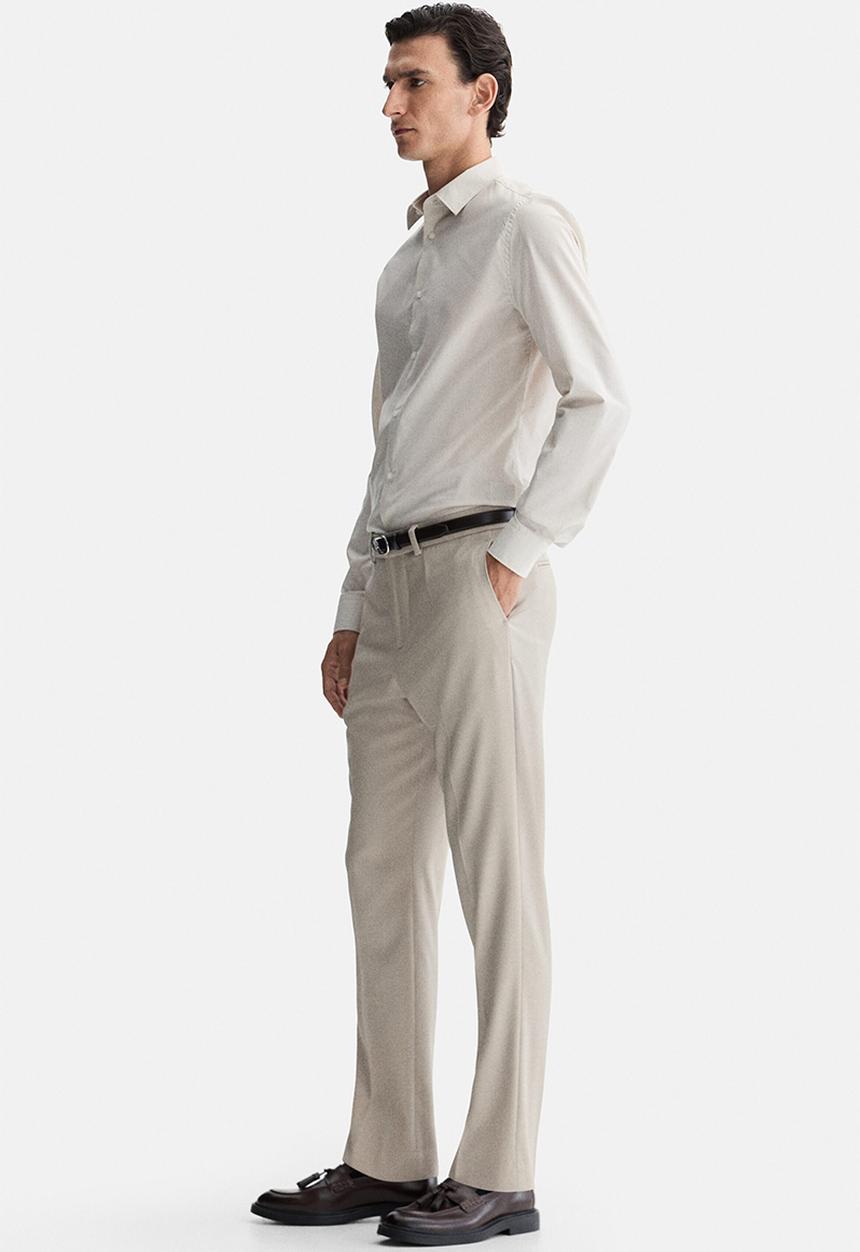 H&M - Slim fit easy-iron shirt - light beige