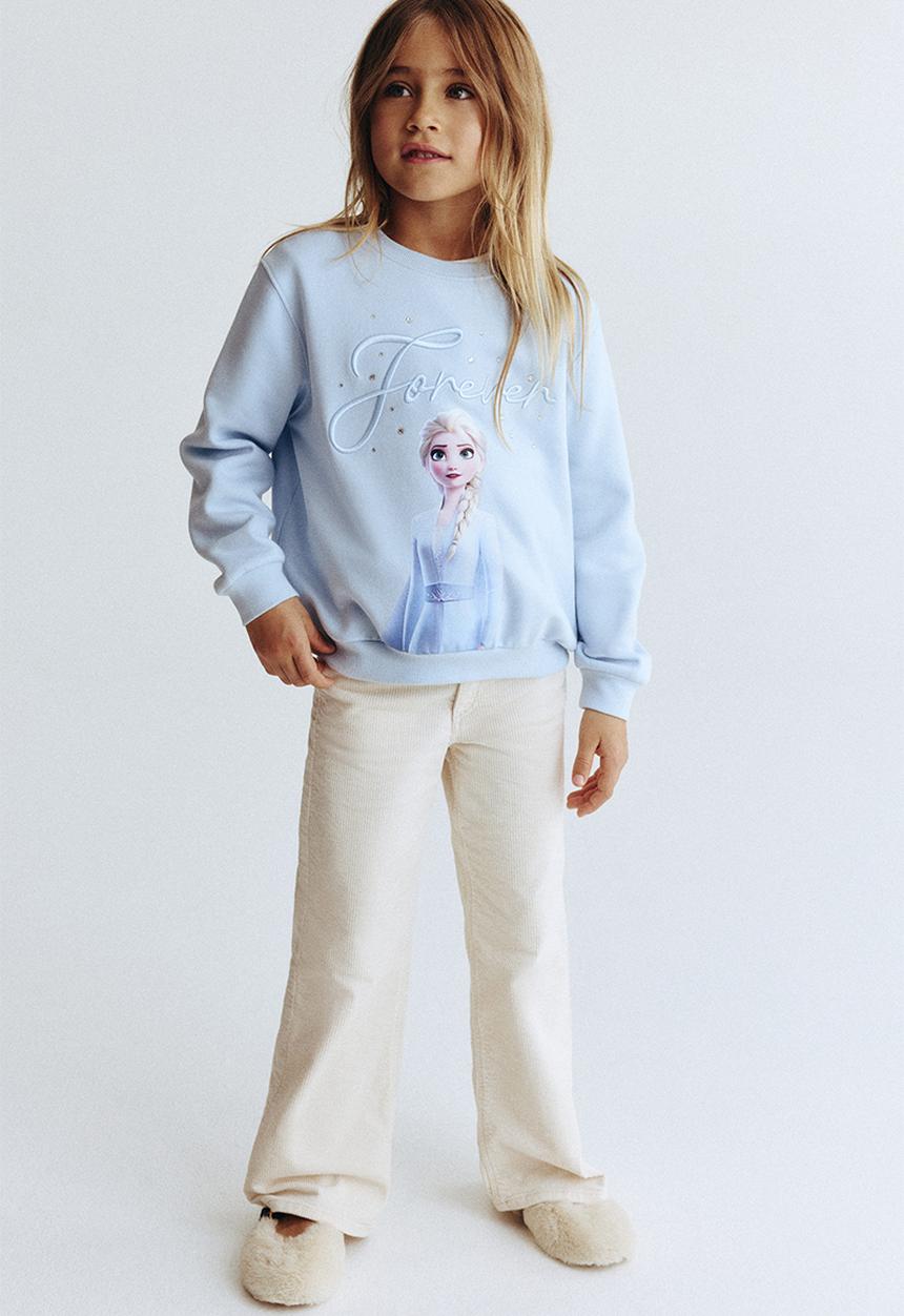 H&M - Motif-detail sweatshirt - light blue/frozen