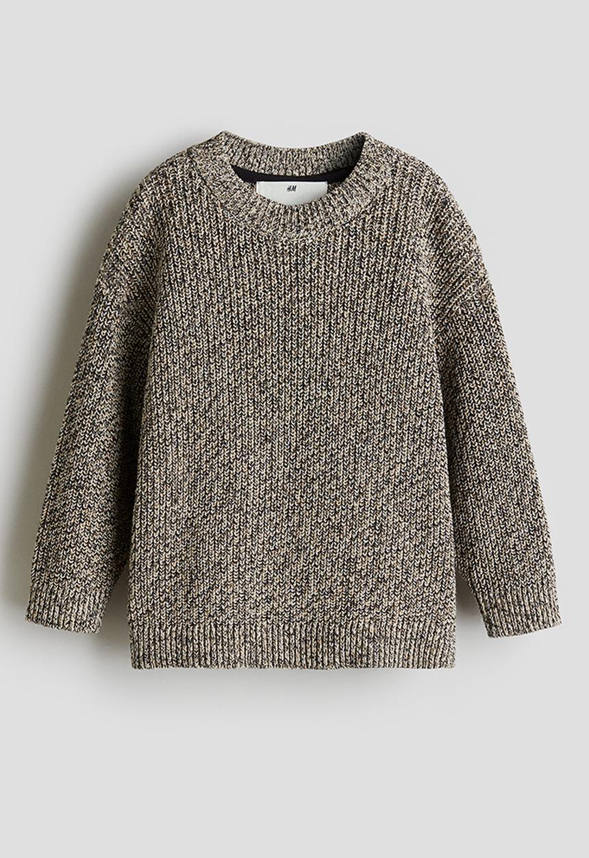 H&M - Rib-knit cotton jumper - beige marl
