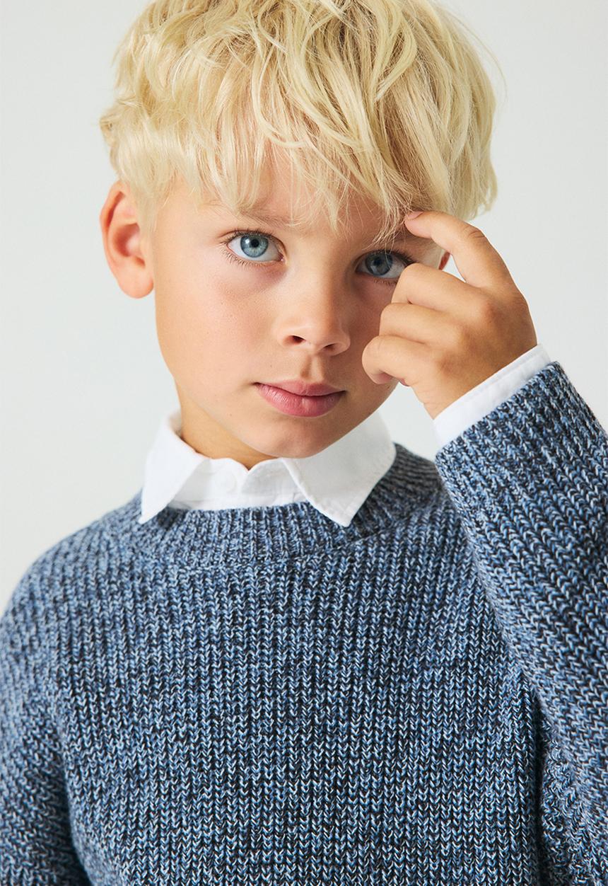 H&M - Rib-knit cotton jumper - dusty blue