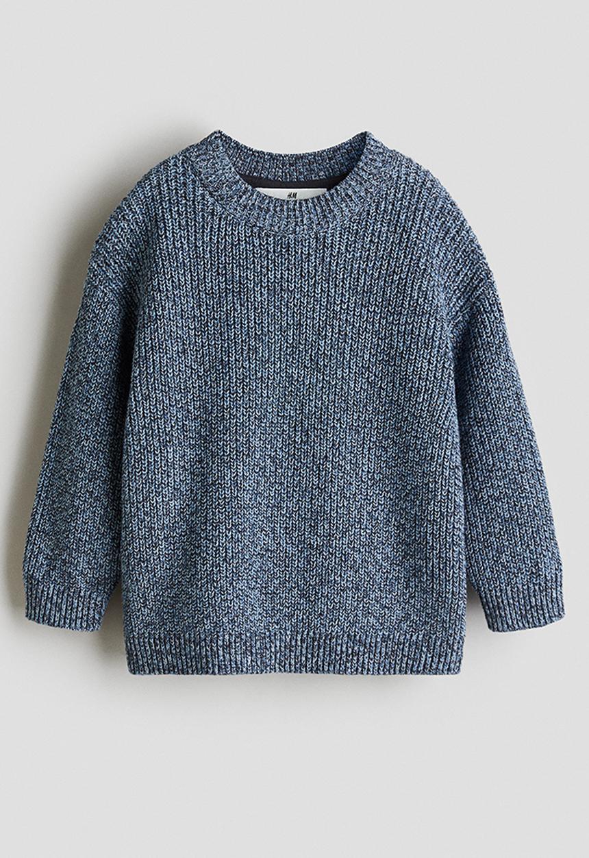 H&M - Rib-knit cotton jumper - dusty blue