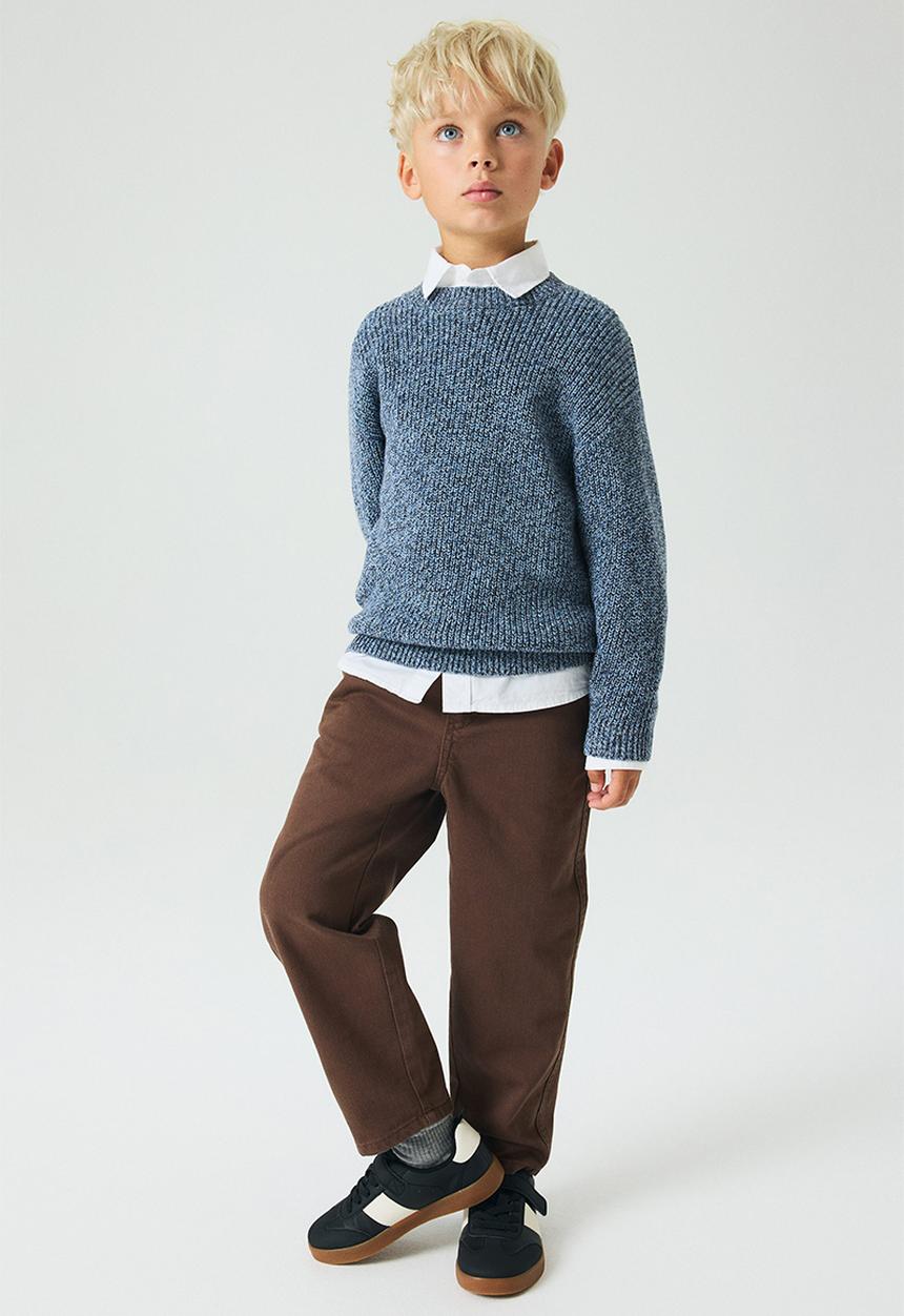 H&M - Rib-knit cotton jumper - dusty blue