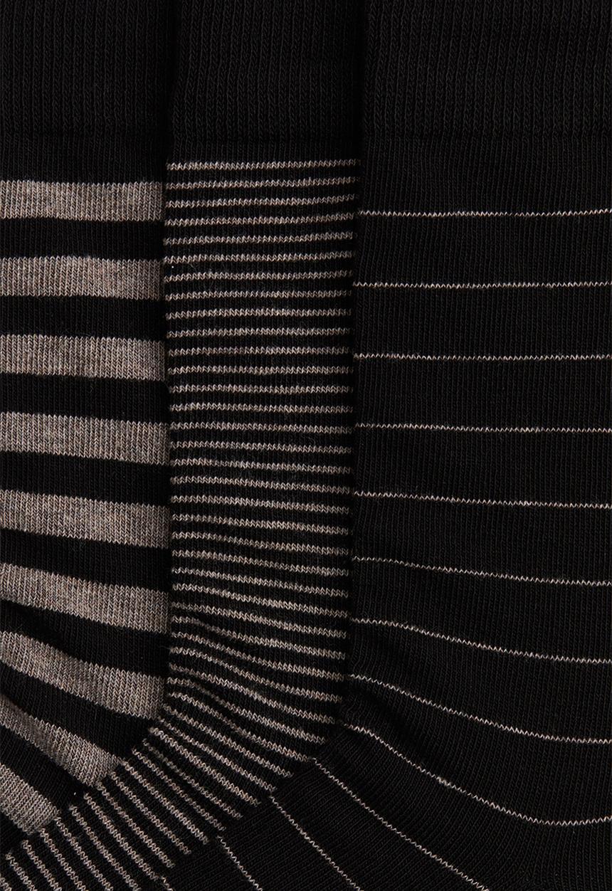 H&M - 3-pack socks - black/beige striped