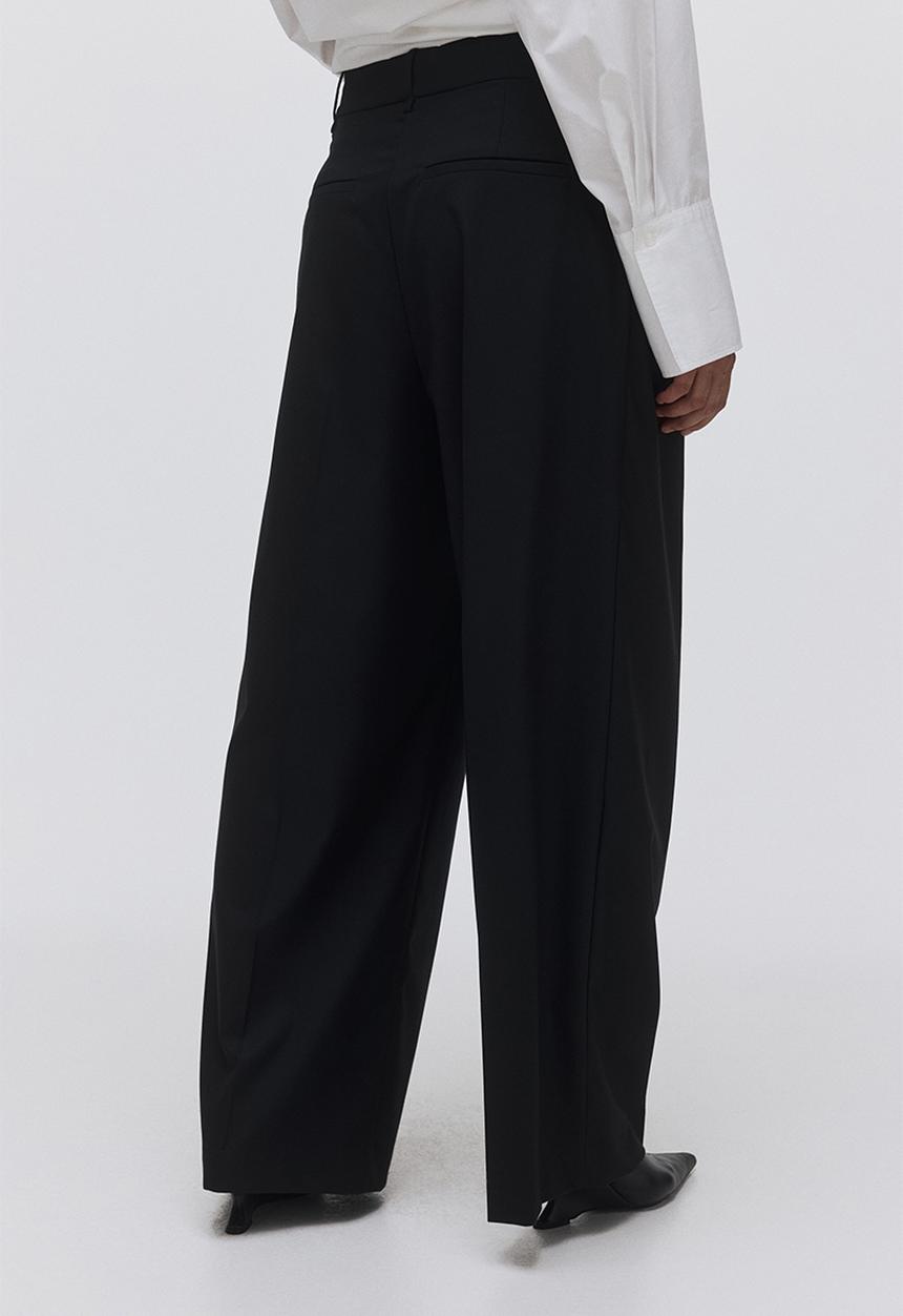 H&M - Wide tailored trousers - black
