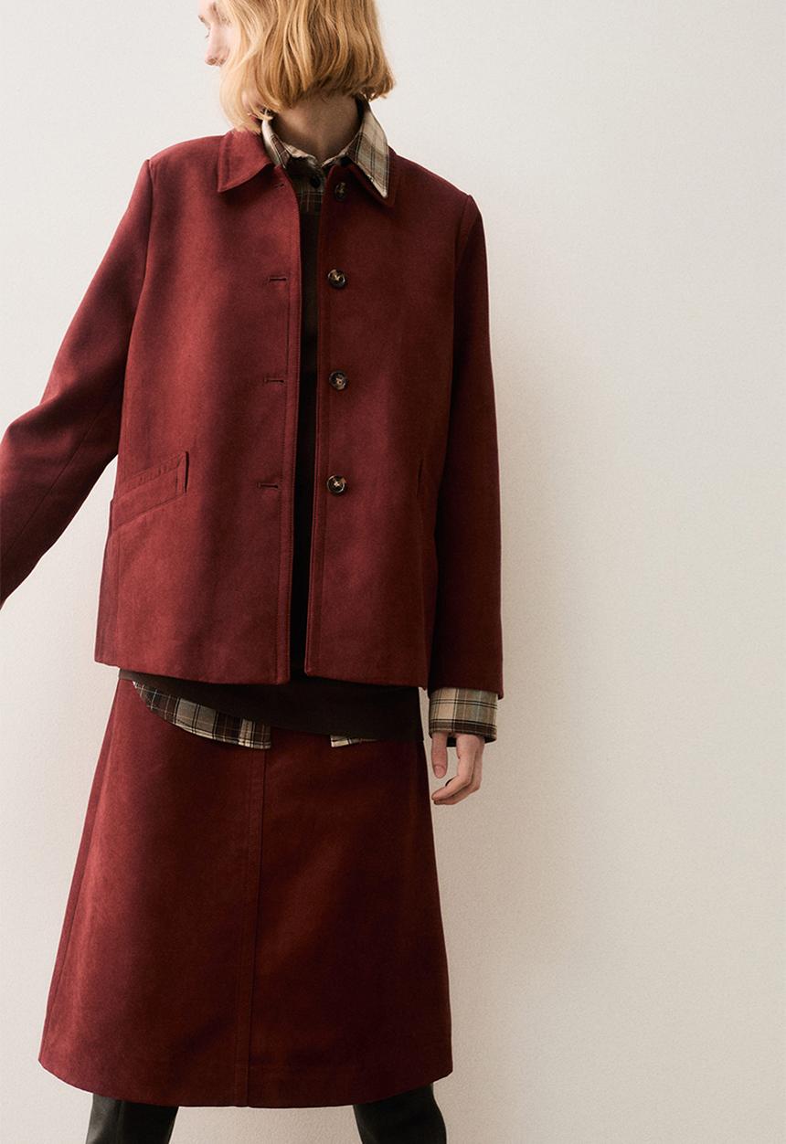 H&M - Midi skirt - burgundy