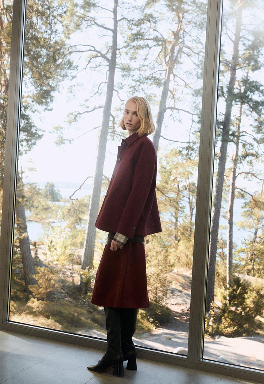 H&M - Midi skirt - burgundy