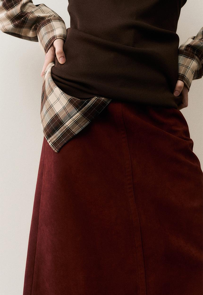 H&M - Midi skirt - burgundy