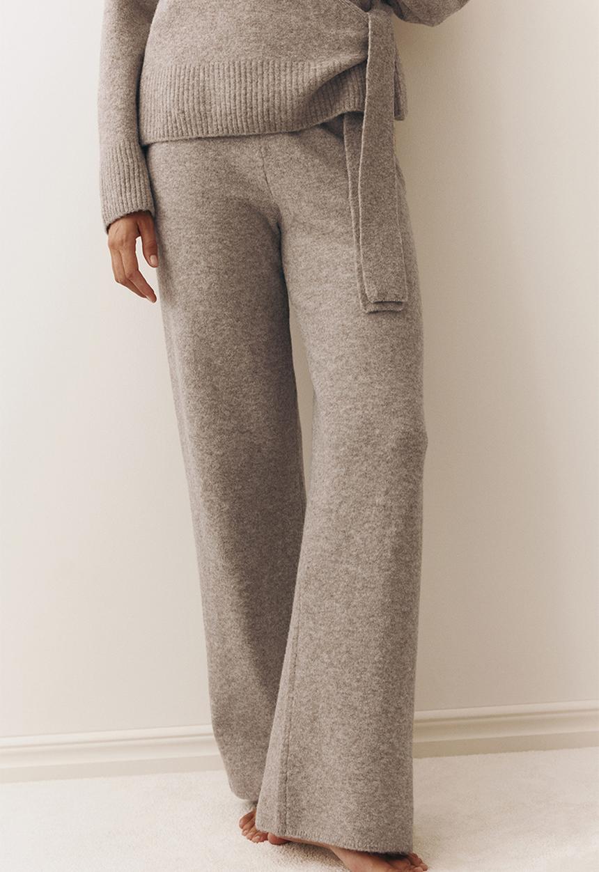 H&M - Knitted trousers - beige marl