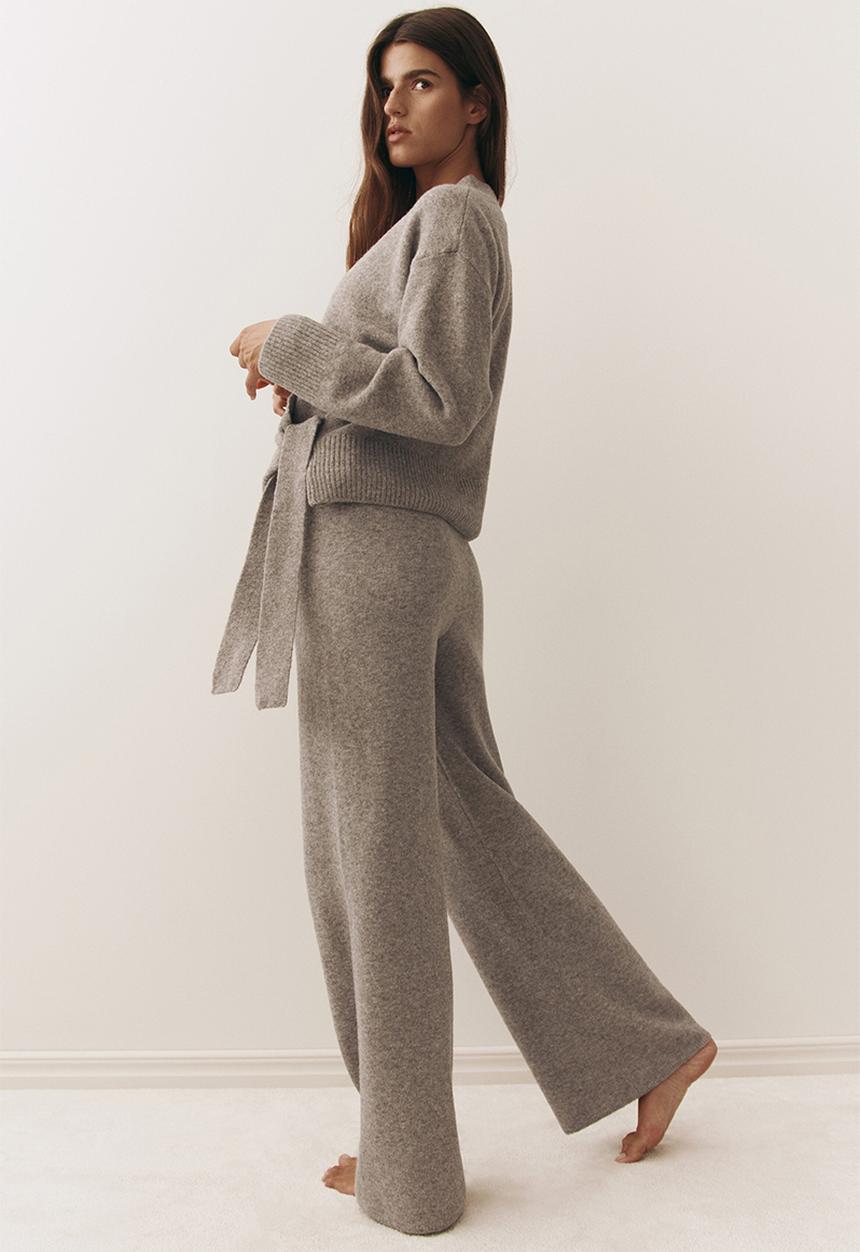 H&M - Knitted trousers - beige marl