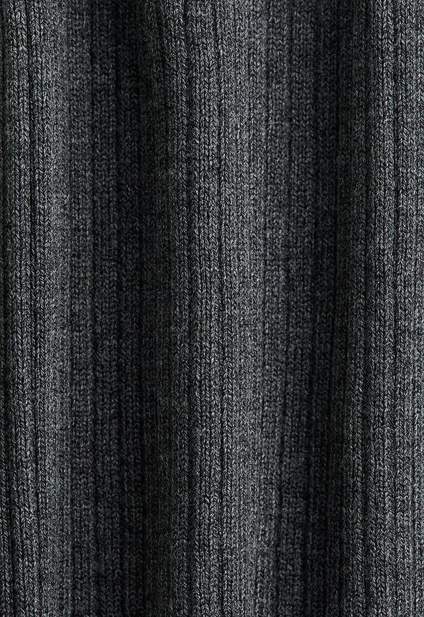 H&M - Flared rib-knit trousers - dark grey marl