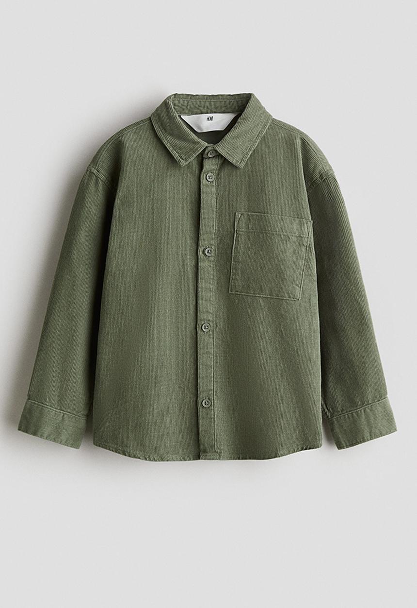 H&M - Cotton corduroy shirt - khaki green
