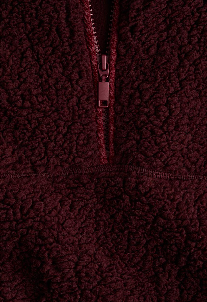 H&M - Zip-top teddy sweatshirt - burgundy