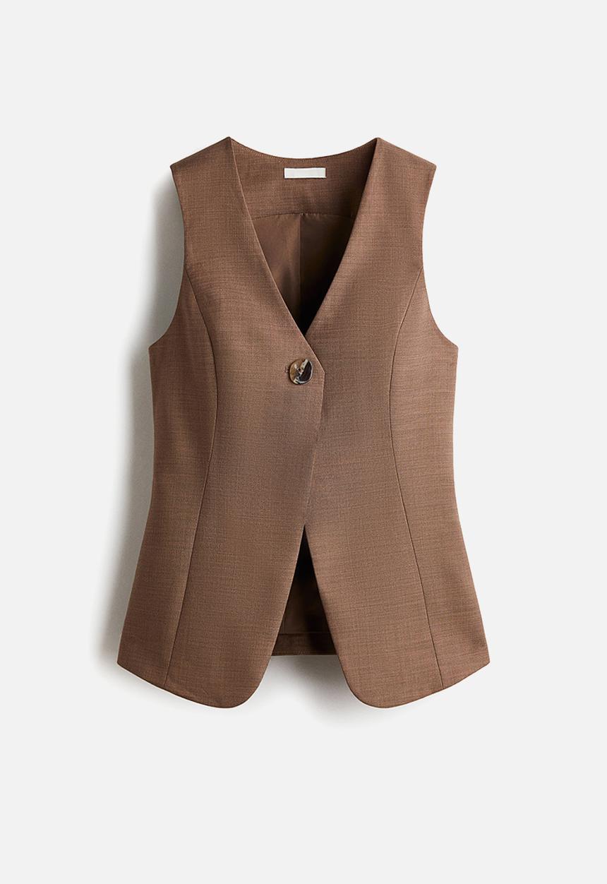 H&M - V-neck waistcoat - brown