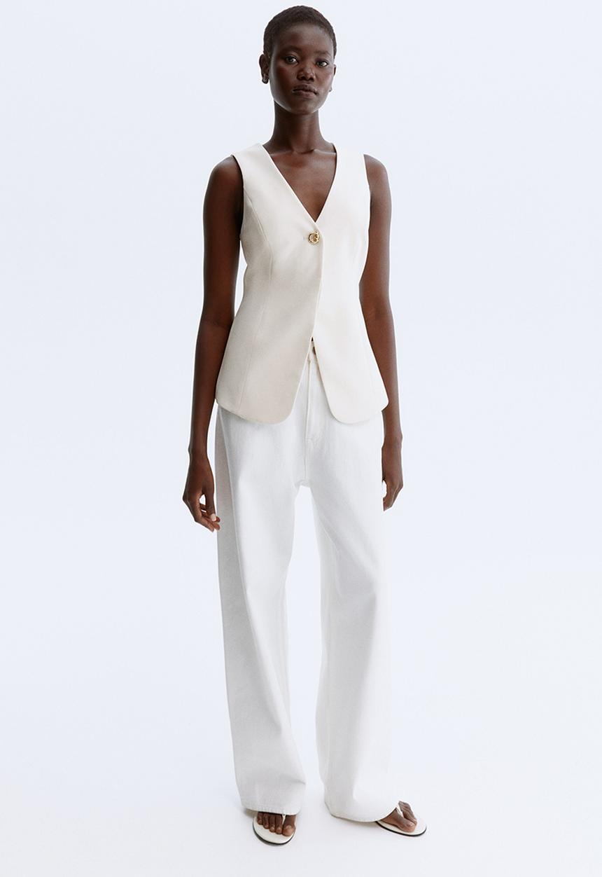 H&M - V-neck waistcoat - cream