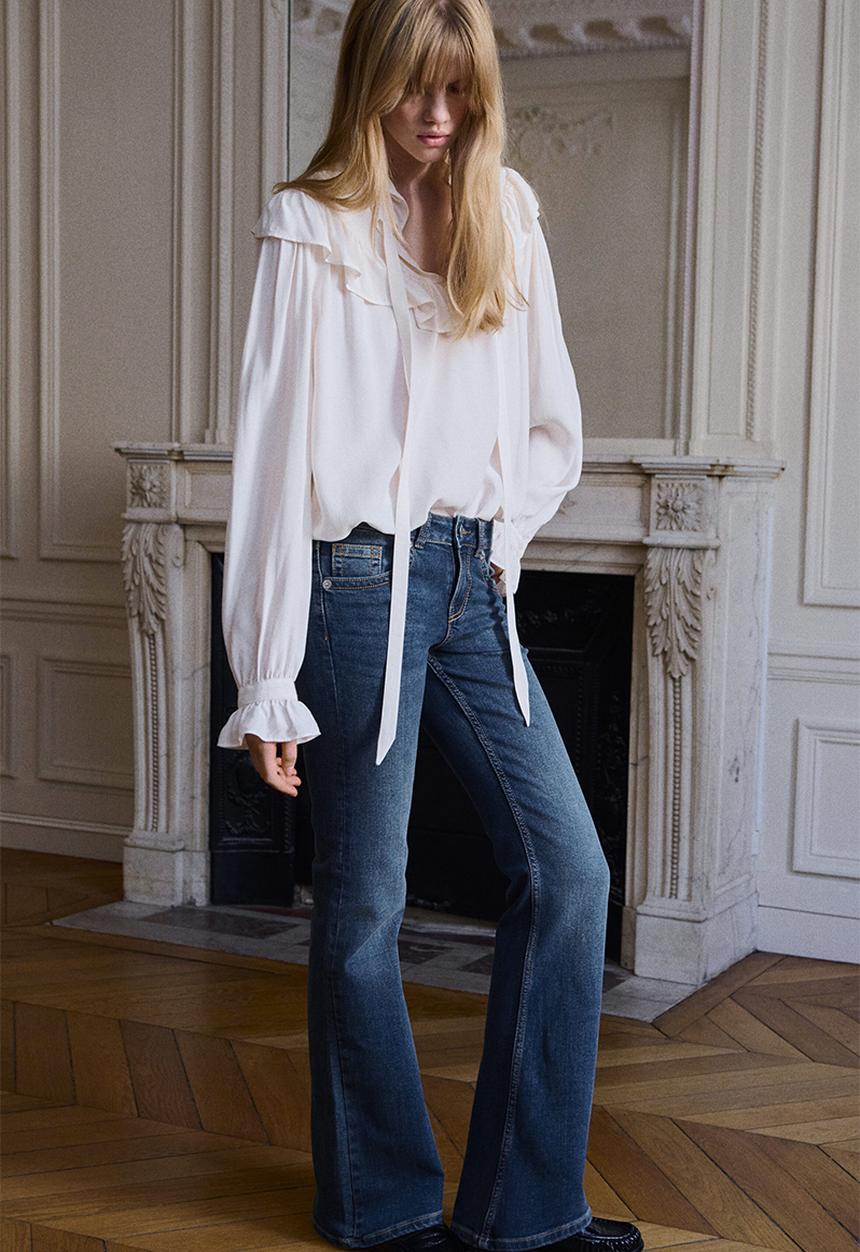 H&M - Flared low jeans - dark denim blue