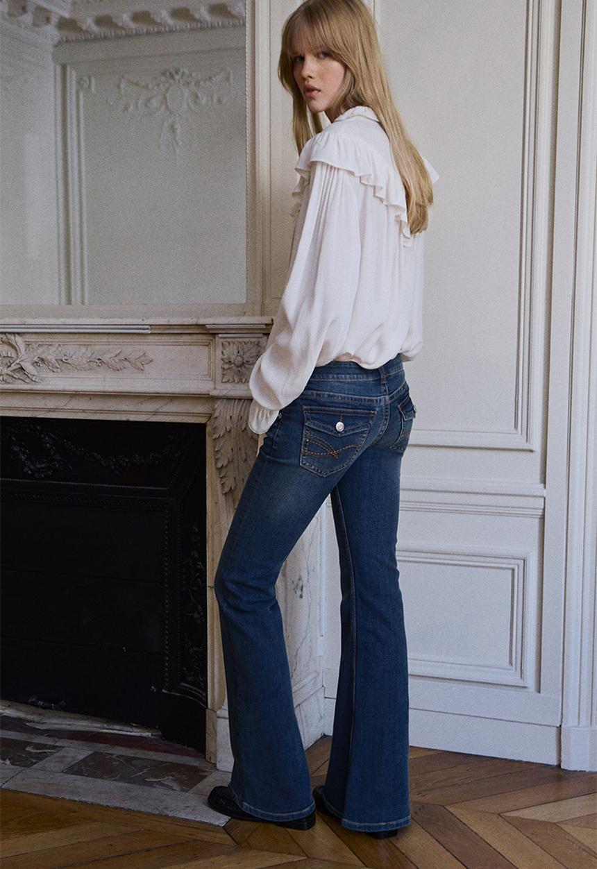 H&M - Flared low jeans - dark denim blue
