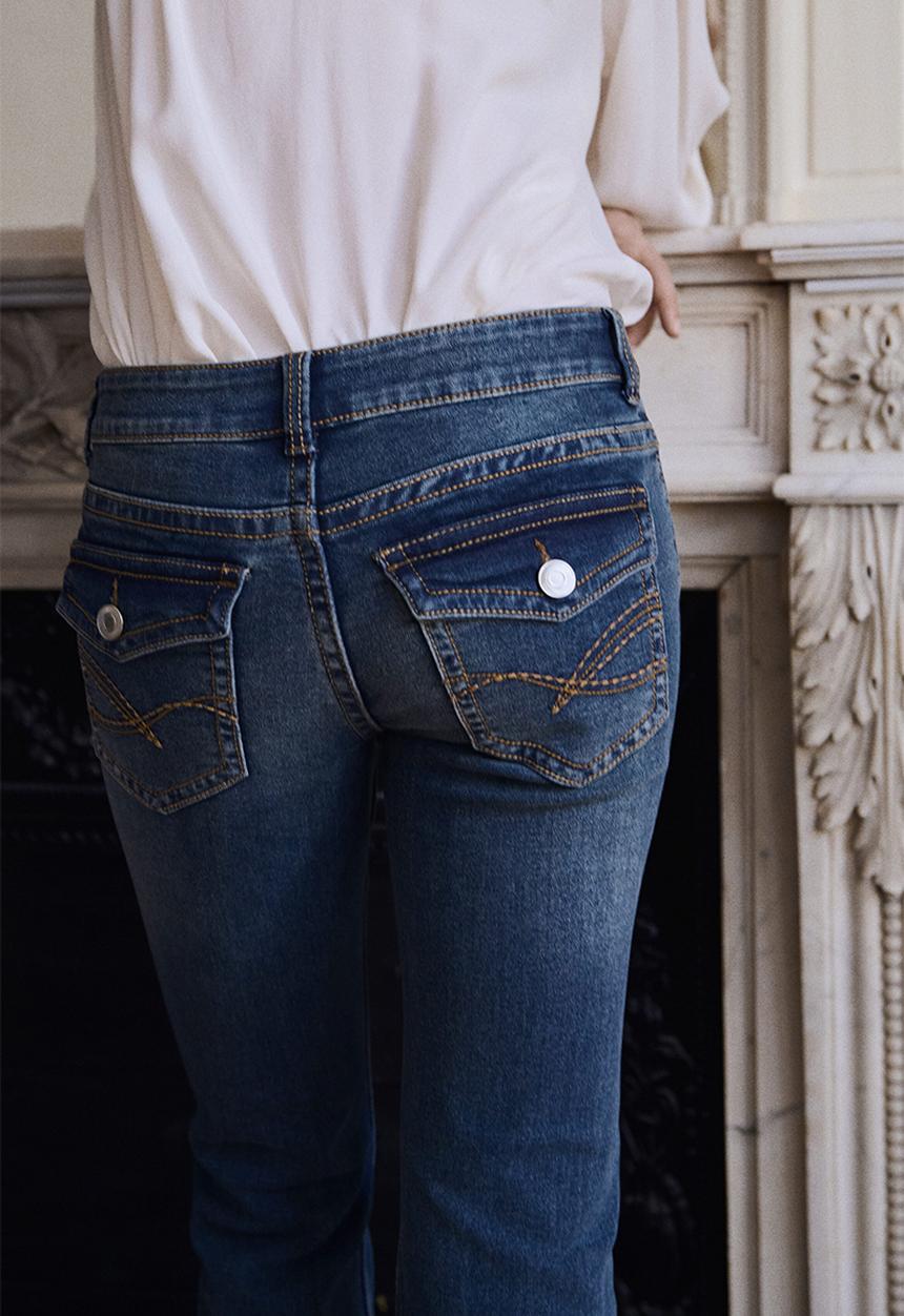 H&M - Flared low jeans - dark denim blue