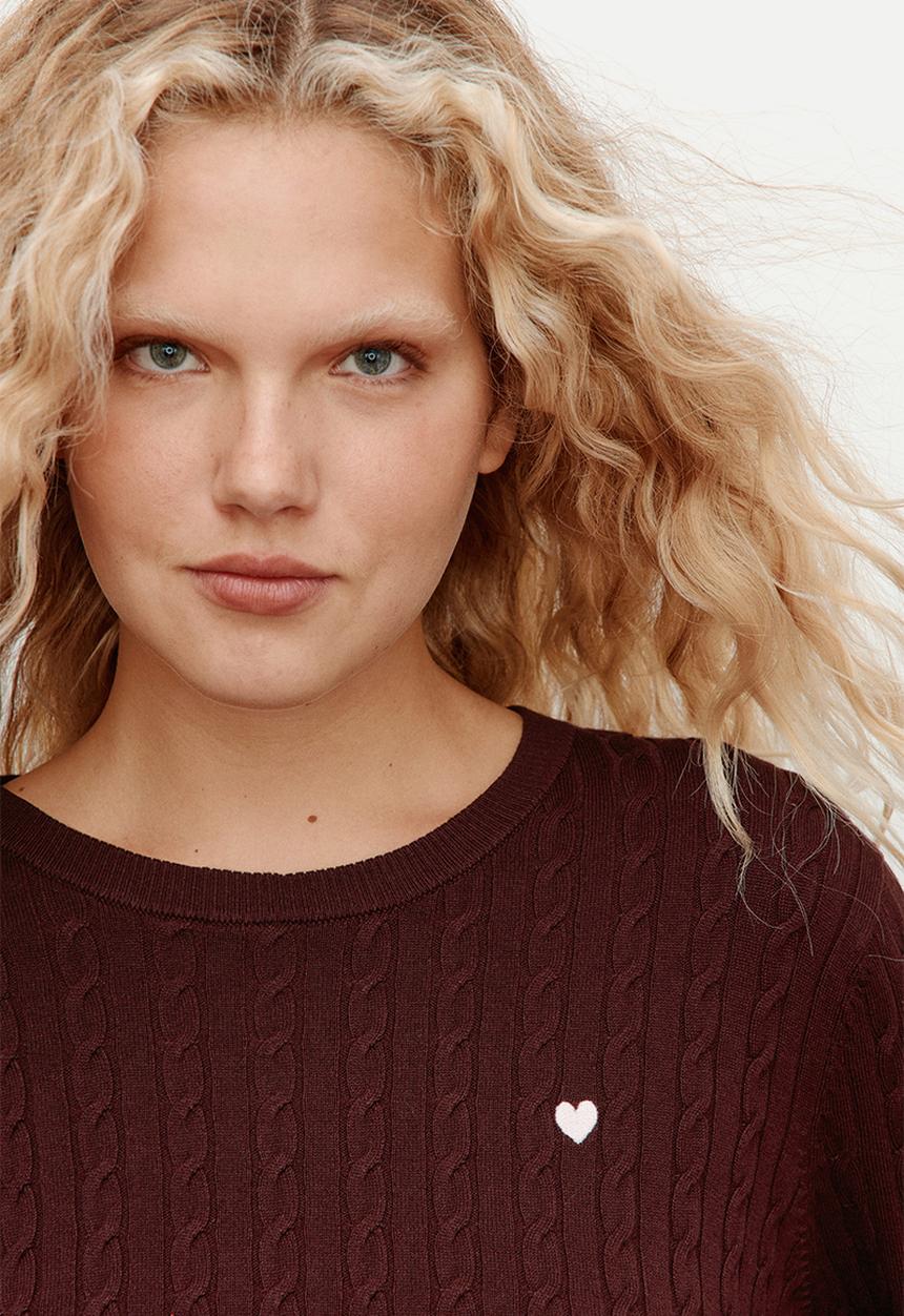 H&M - Cable-knit jumper - burgundy