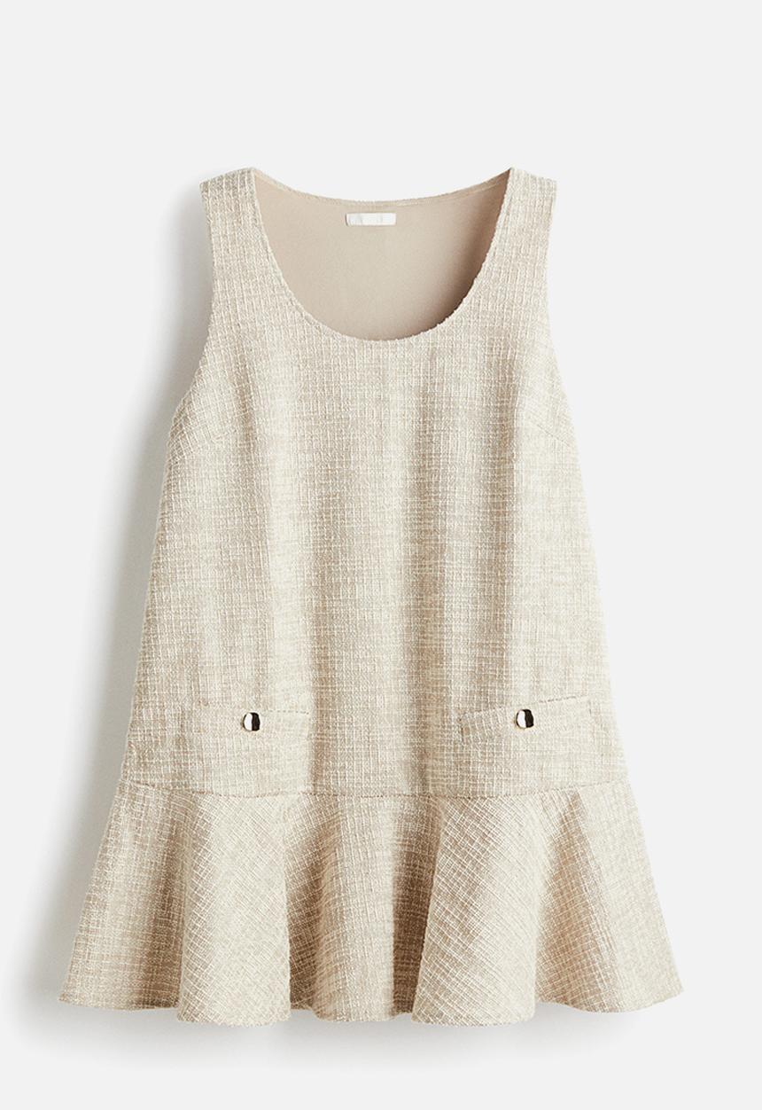 H&M - Jacquard-weave dress - light beige
