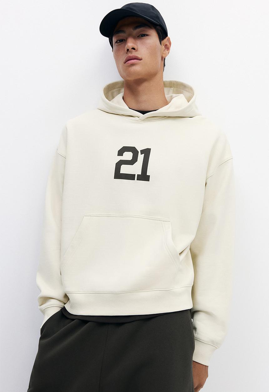 H&M - Oversized fit boxy hoodie - light beige/21