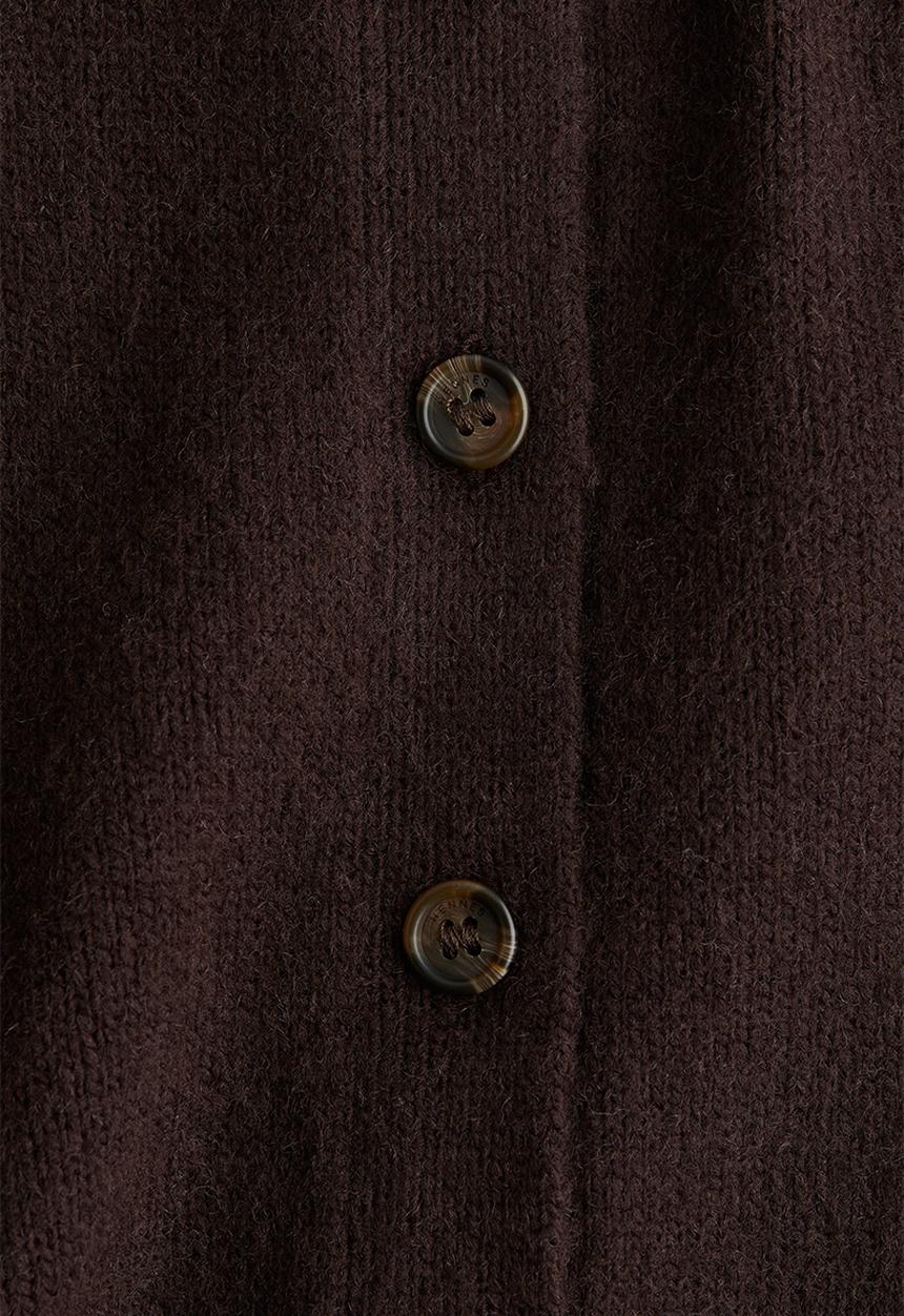 H&M - Short-sleeved collared cardigan - dark brown