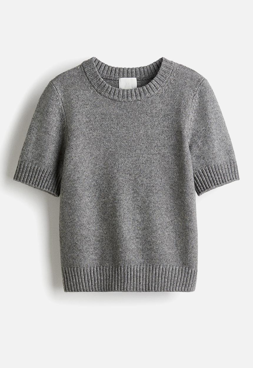 H&M - Short-sleeved jumper - grey marl