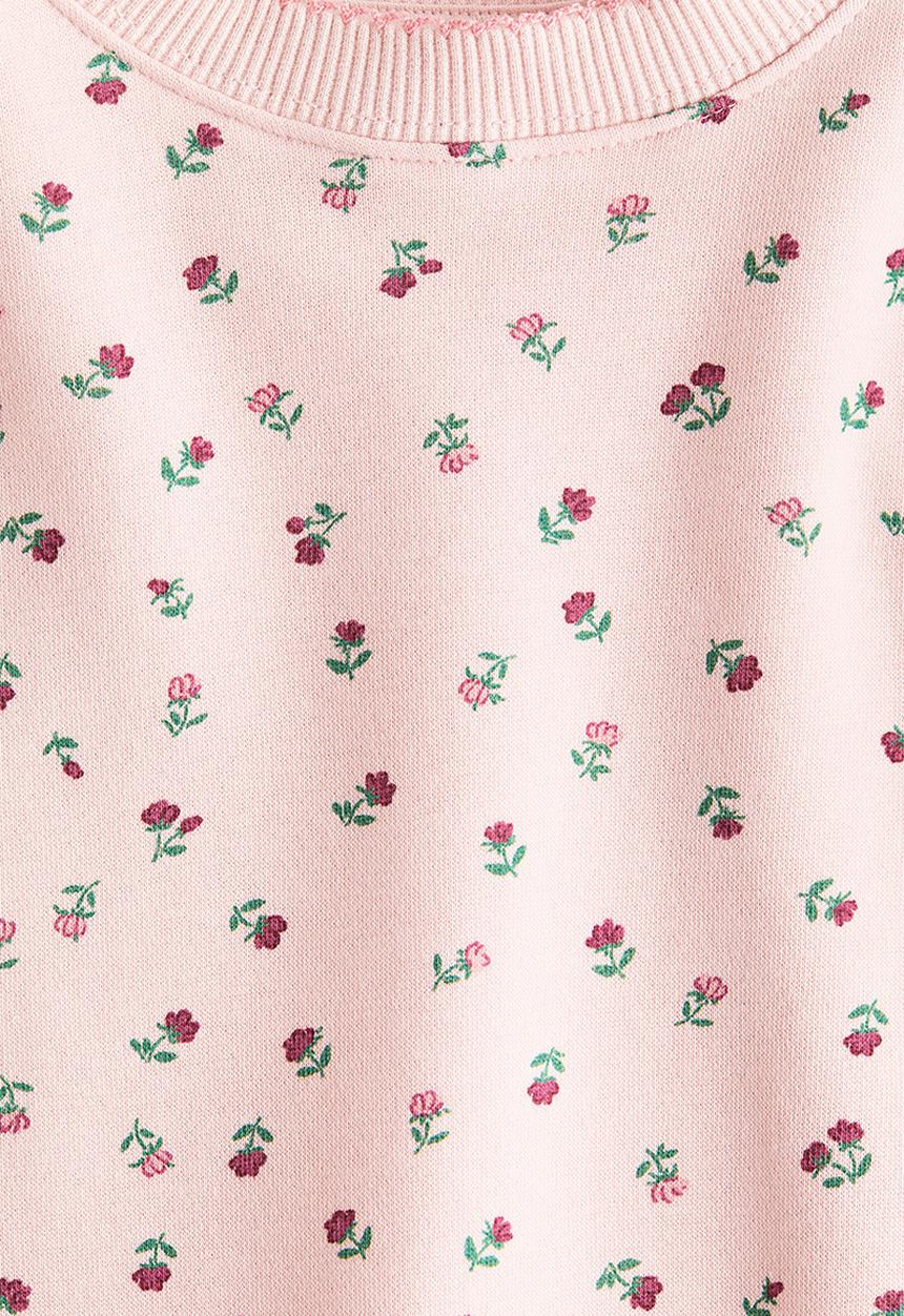 H&M - Printed brushed-inside sweatshirt - light pink/floral
