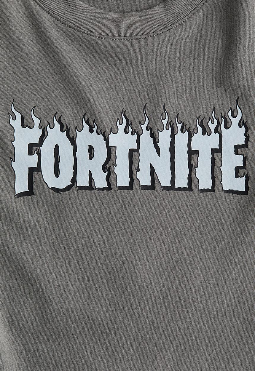 H&M - Printed t-shirt - grey/fortnite