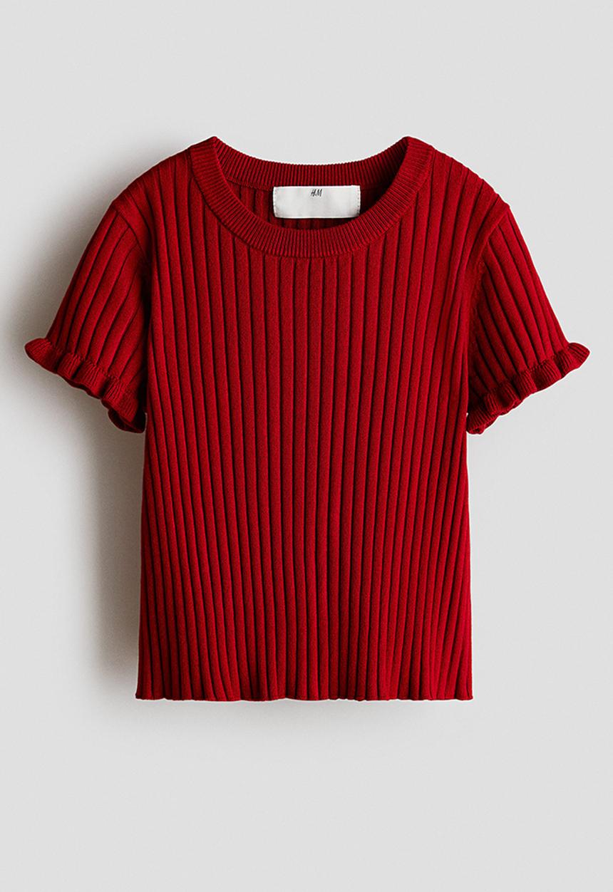 H&M - Rib-knit top - red