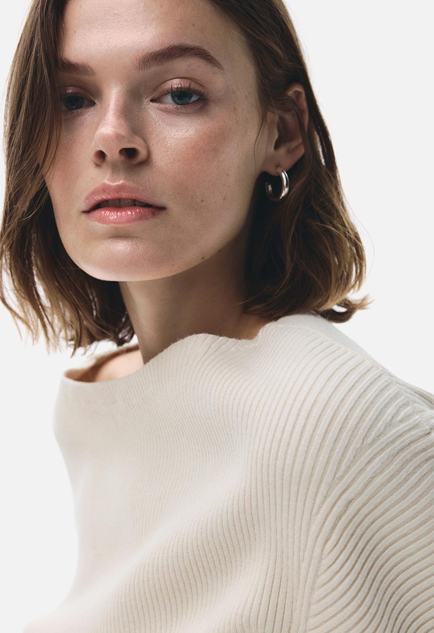H&M - Rib-knit top - light beige