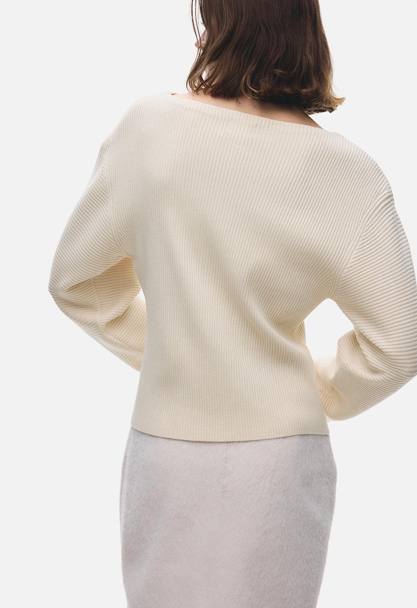 H&M - Rib-knit top - light beige