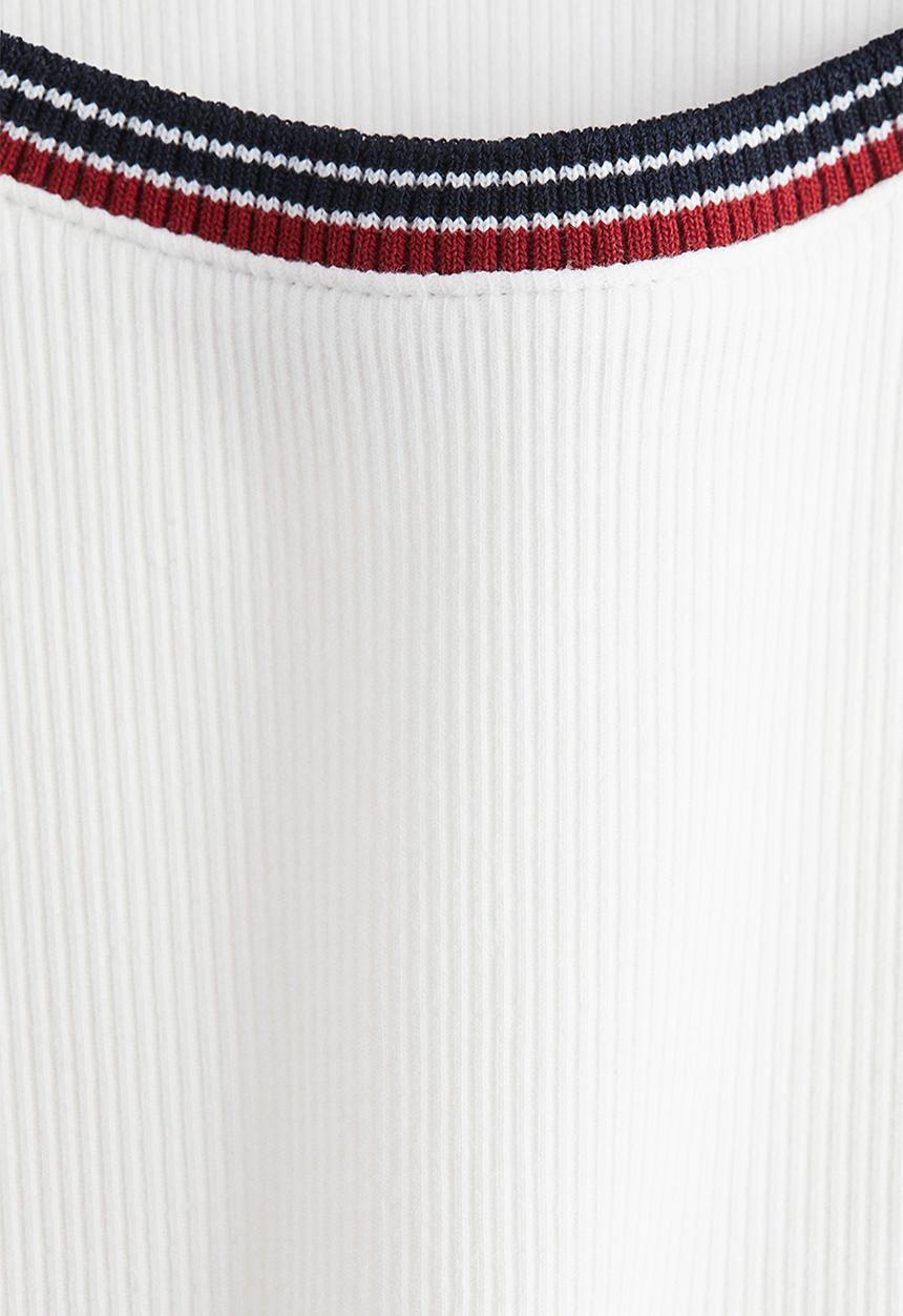 H&M - Rib-knit T-shirt - white