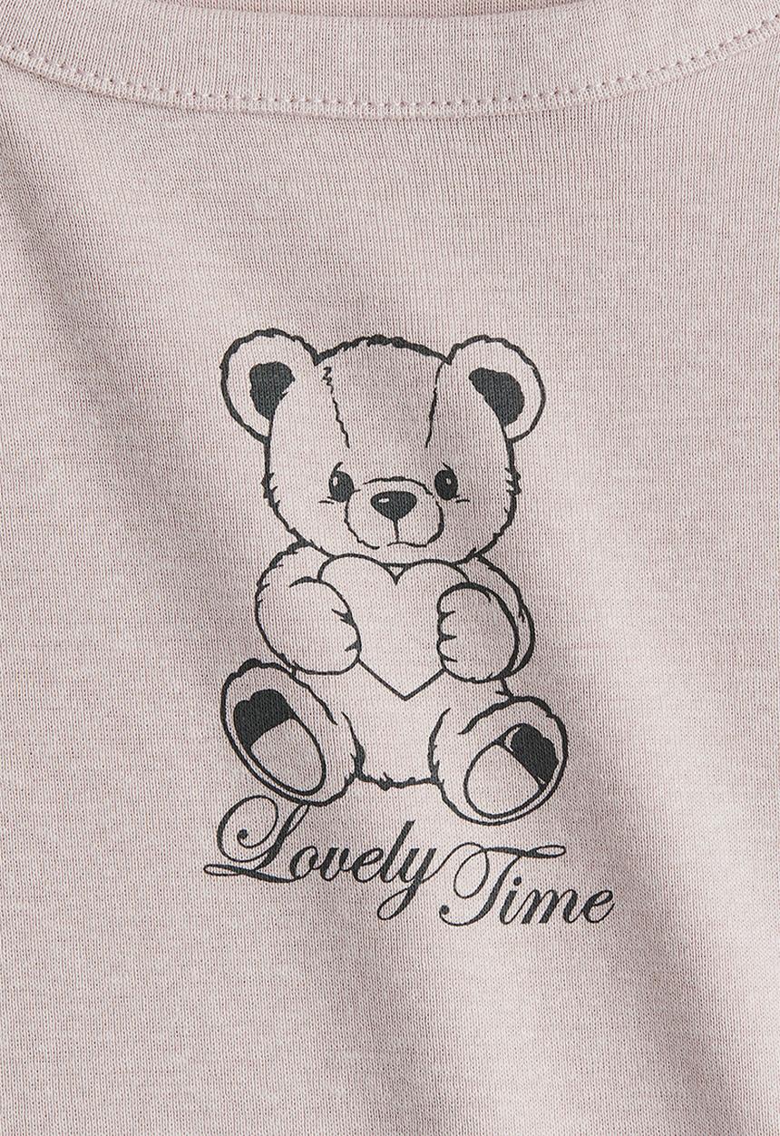 H&M - Cotton jersey top - light dusty pink/lovely time