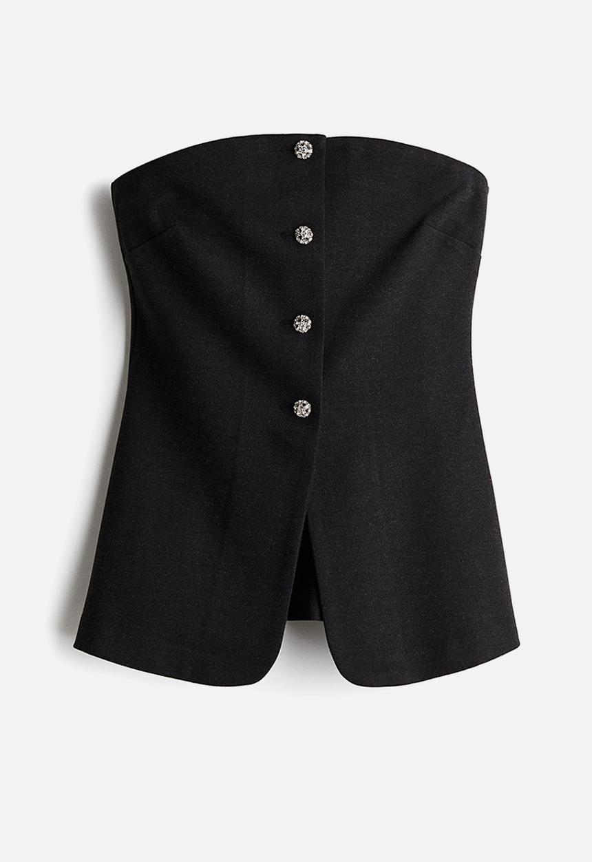 H&M - Ponte di roma bandeau waistcoat - black