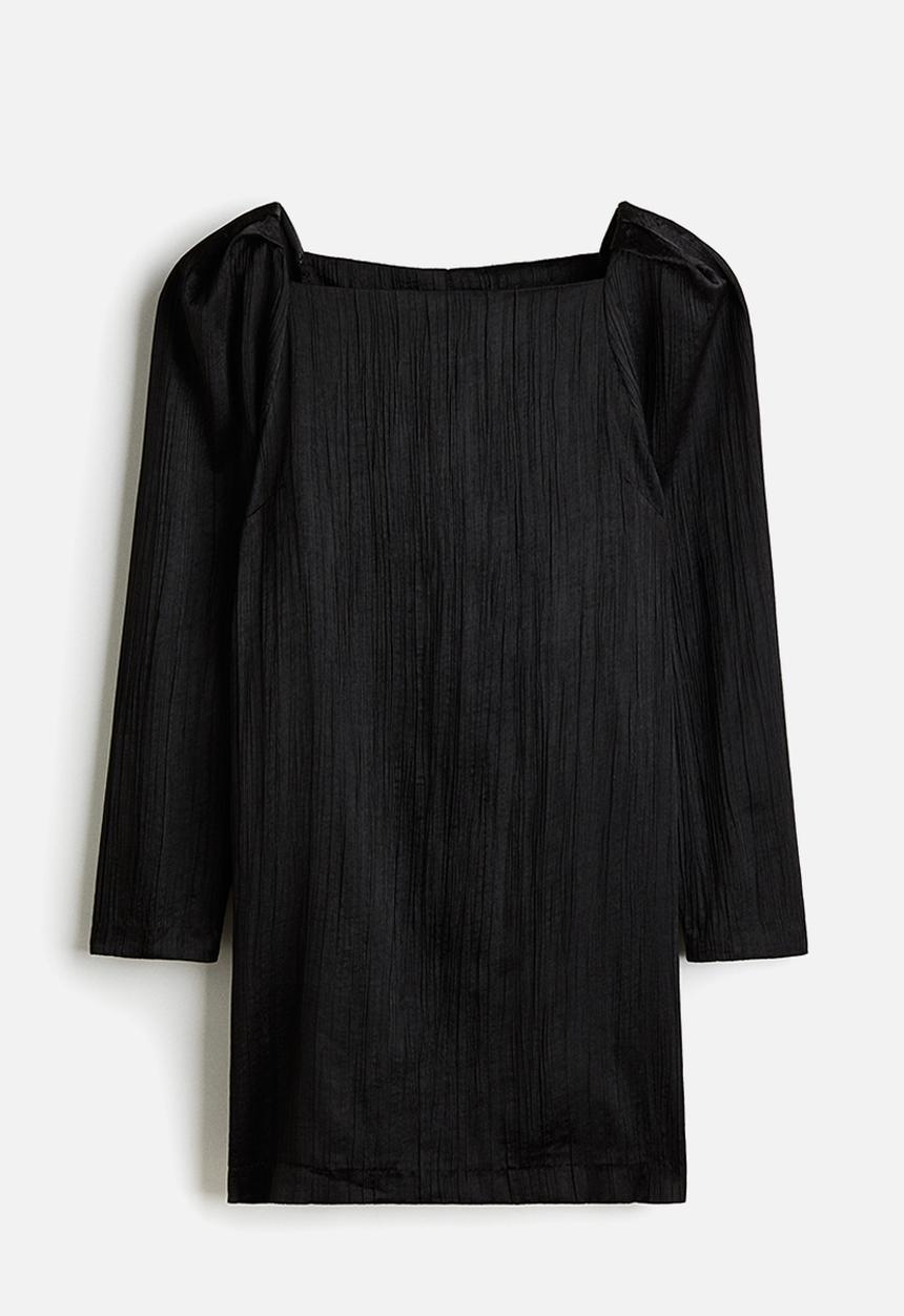 H&M - Square neck crepe dress - black