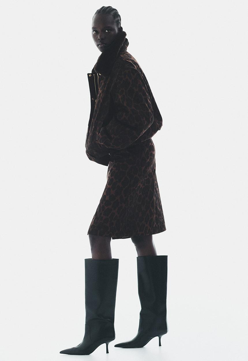 H&M - Pencil skirt - brown/leopard print