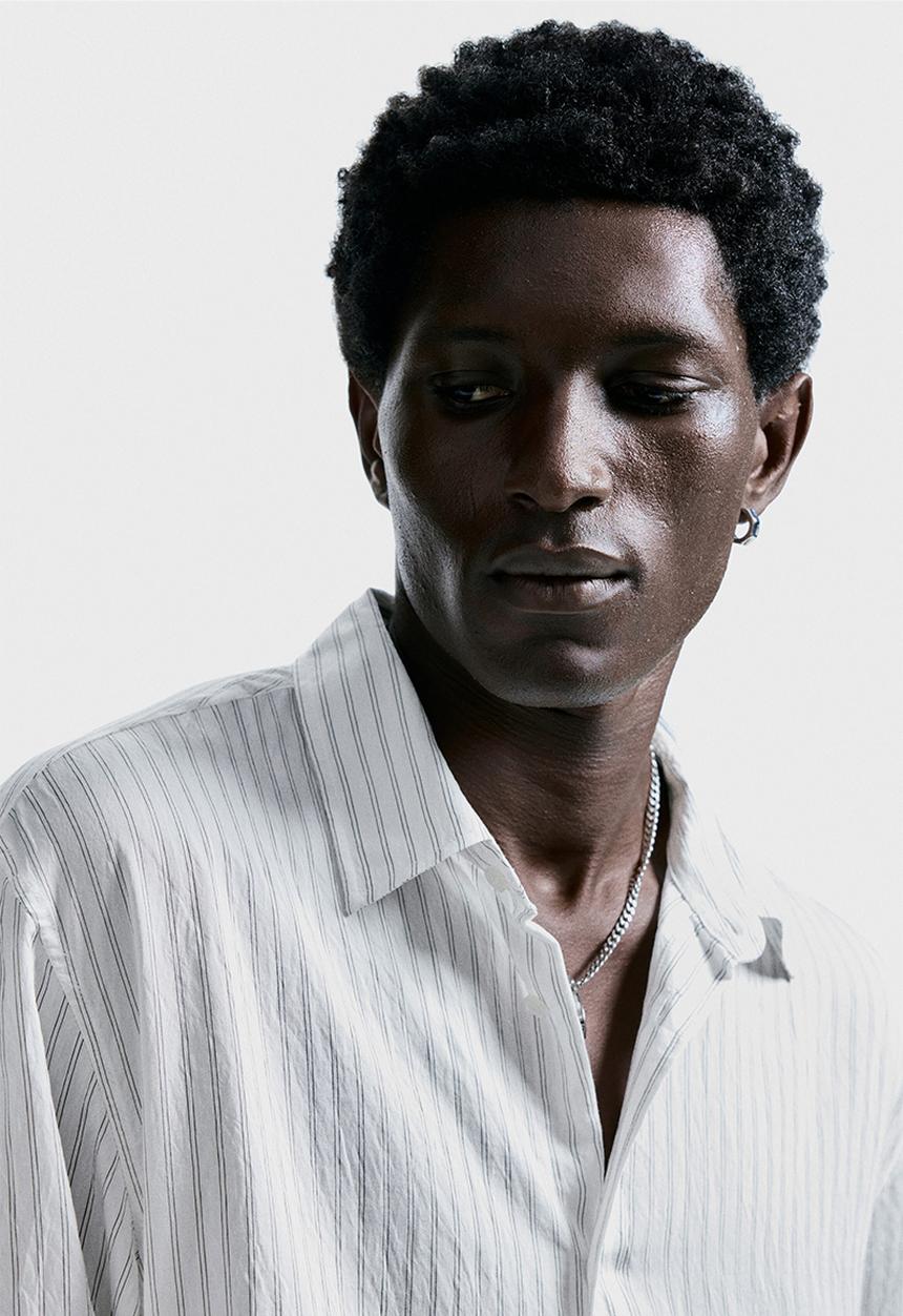 H&M - Relaxed fit shirt - white/striped