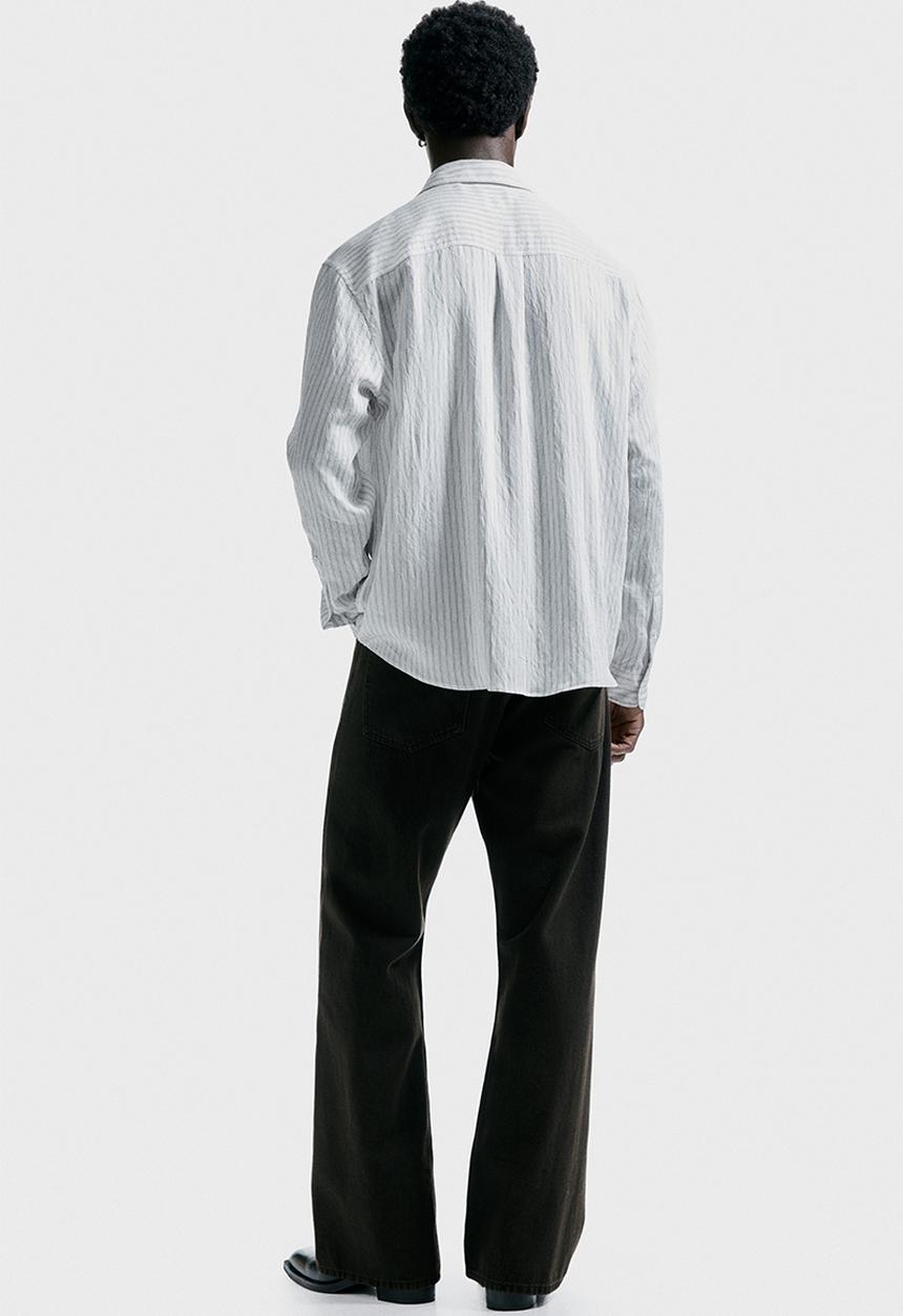 H&M - Relaxed fit shirt - white/striped