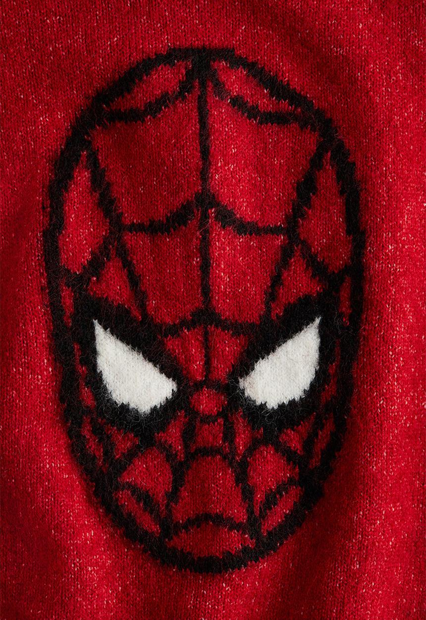 H&M - Jacquard-knit jumper - red/spider-man