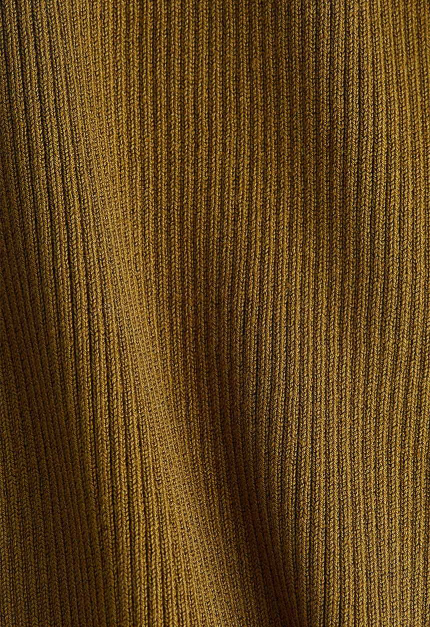 H&M - Rib-knit shoulder-pad top - olive green