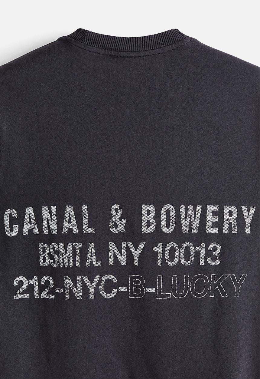 H&M - Regular fit printed cotton t-shirt - dark grey/canal & bowery